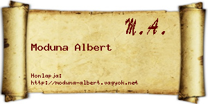 Moduna Albert névjegykártya